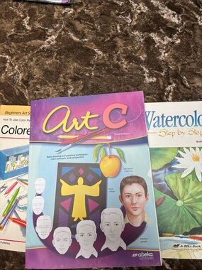 Abeka Art C Third Edition Book school text + colored pencil fun & water color